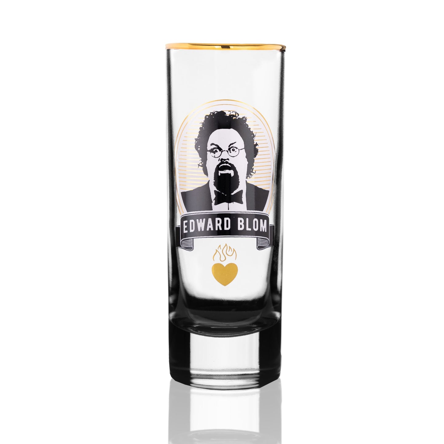 Shotglas, Med citat, Edward Blom, Framsida
