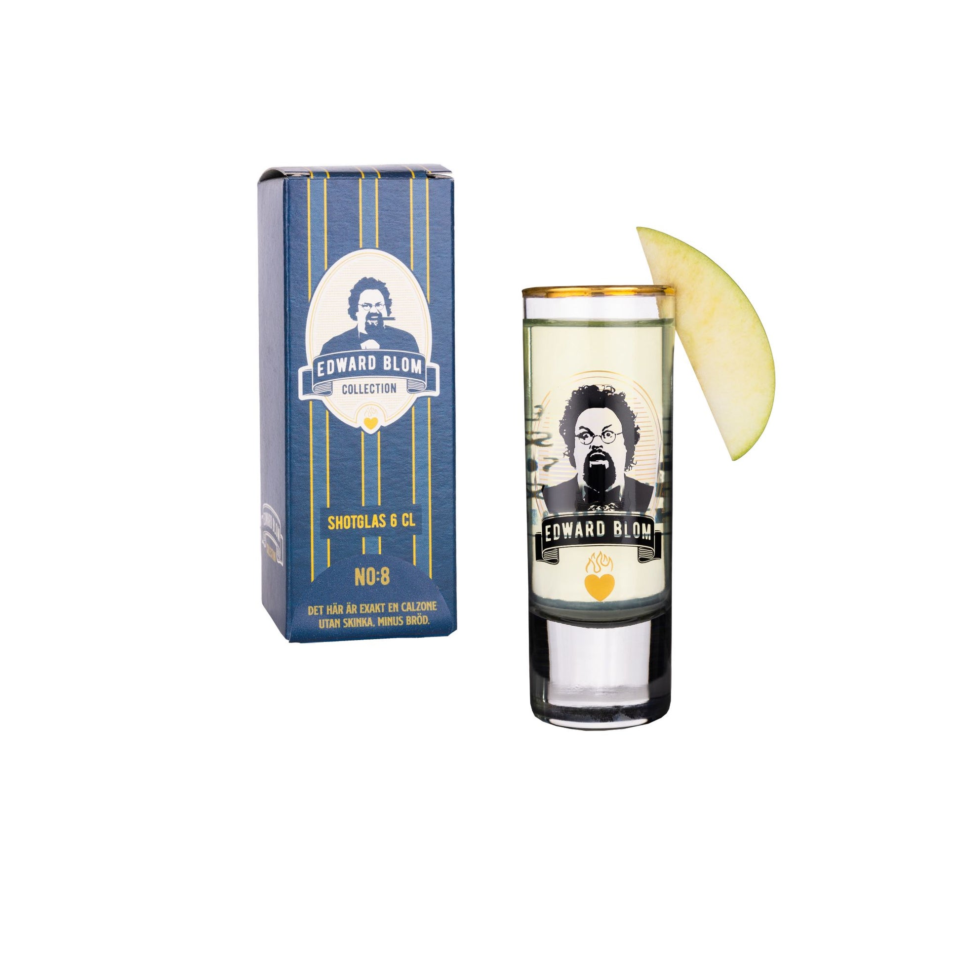 Shotglas, Med citat, Edward Blom, Framsida, presentkartong