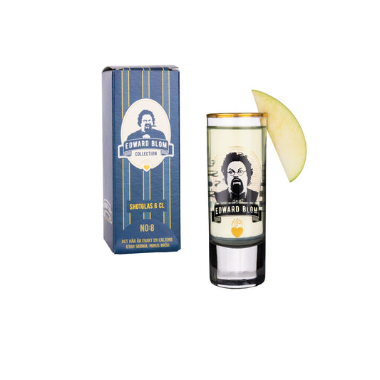 Shotglas, Med citat, Edward Blom, Framsida, presentkartong